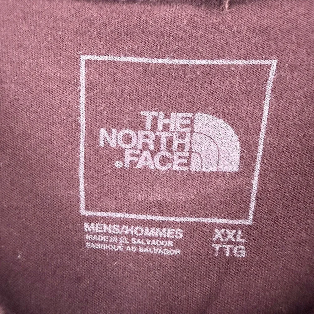 The North Face Mens XXL Long Sleeve Graphic‎ T-Shirt Burgundy Maroon Cotton
